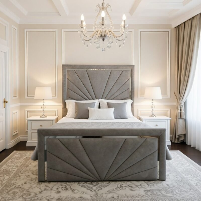 Sun Rise Bed With Silver Stripes