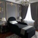 Black Kids Bed with Safety Panels